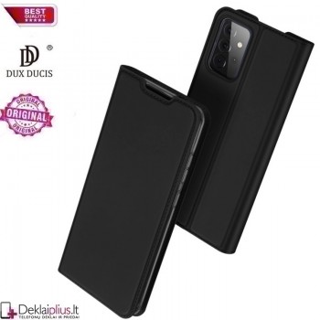 Dux Ducis dirbtinės odos atverčiamas juodas dėklas  (telefonams Samsung A72/A72 5G)
